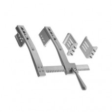 Burford Rib Spreader With 2 Pairs of Lateral Blades Aluminium, Size of Lateral Blades 1 - Size of Lateral Blades 2 - Spread 47 x 62 mm - 65 x 62 mm - 300 mm